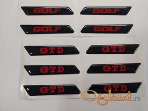 Golf GTD GTI stikeri nalepnice za sedista